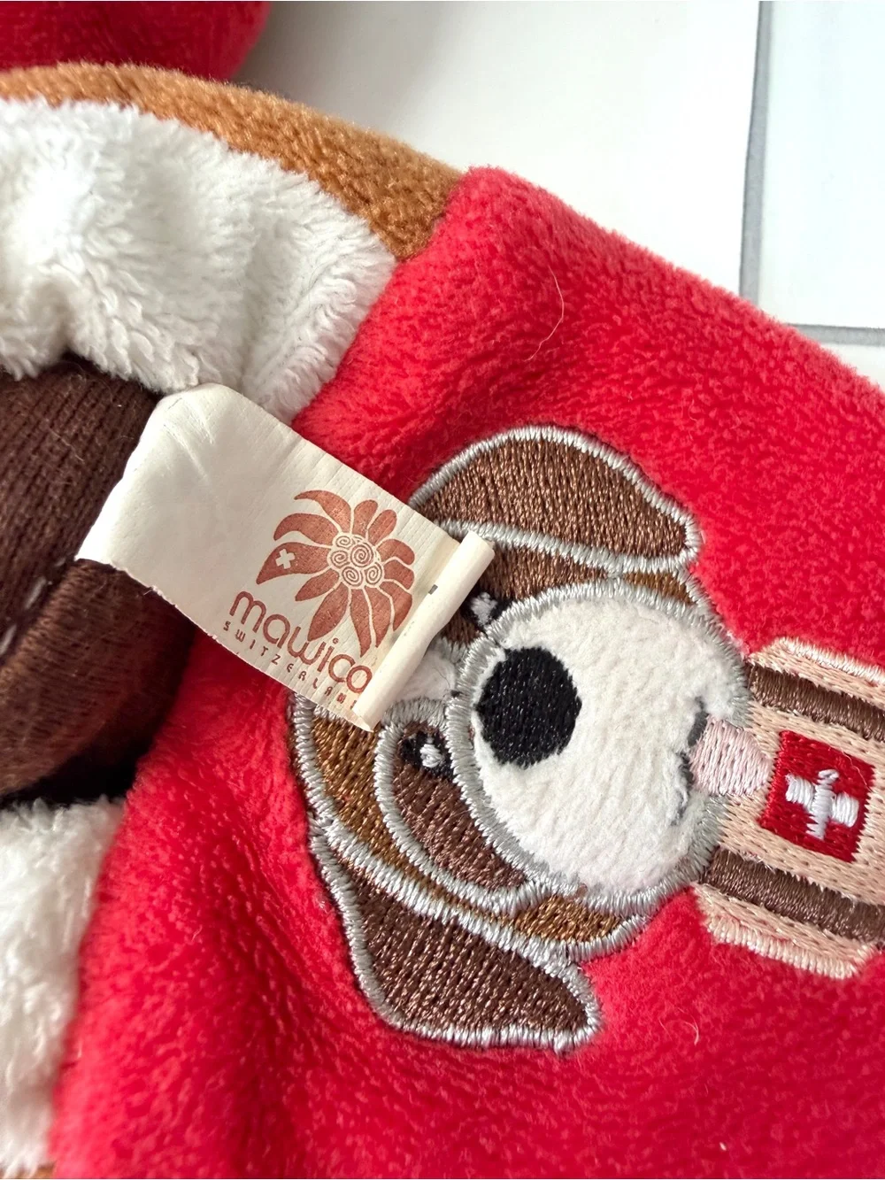 6-12M🇨🇭 Mawico Switzerland Swiss Puppy St. Bernard Dog Plush Infant Slippers